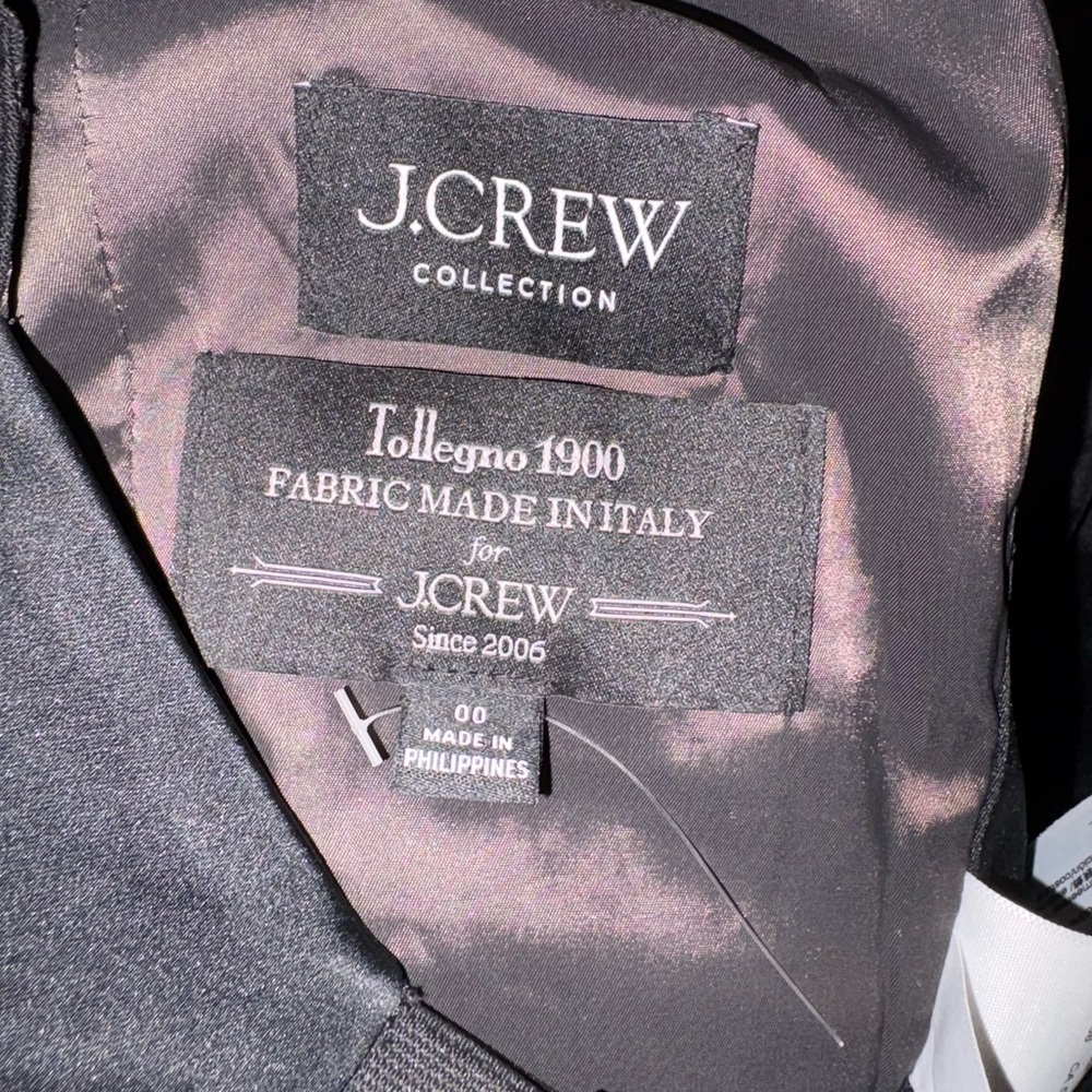 J. Crew Collection Italian Tuxedo Wool Open Back Vest in Black - Picture 2 of 3